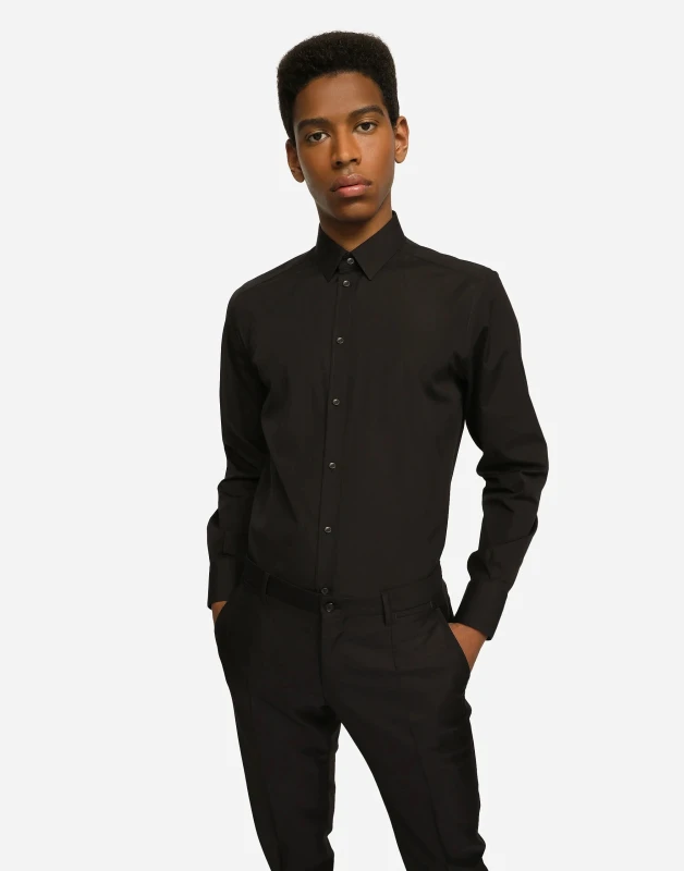 Dolce&Gabbana Black Stretch Cotton Shirt