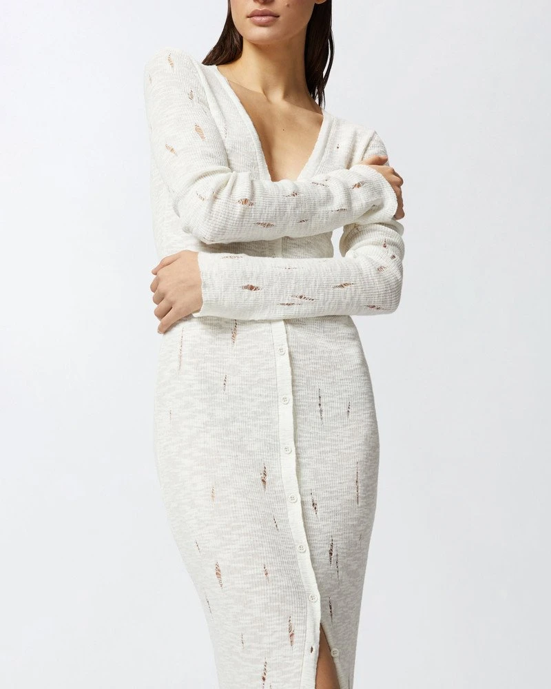Pinko Long Knit Cardigan Dress with Button Front