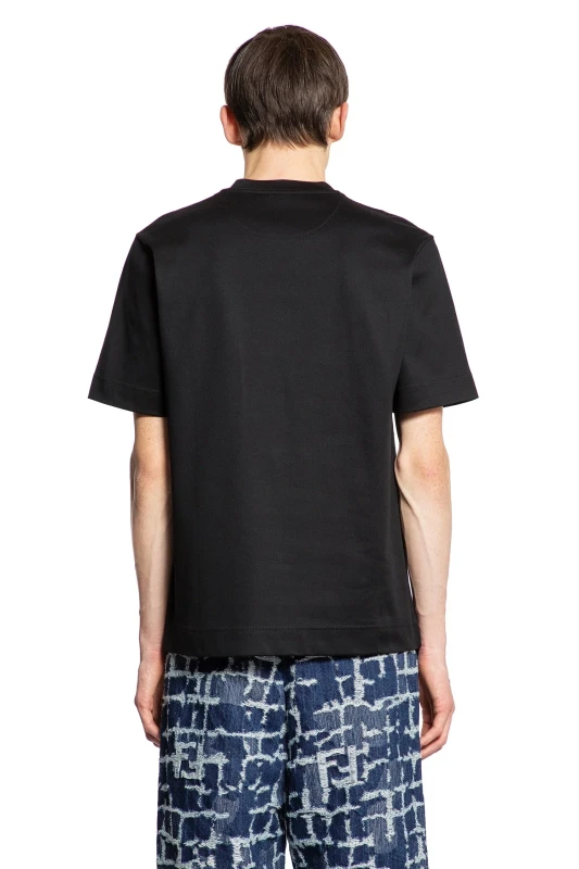 Fendi Black Cotton Oversized T-Shirt with Fendi Roma Label