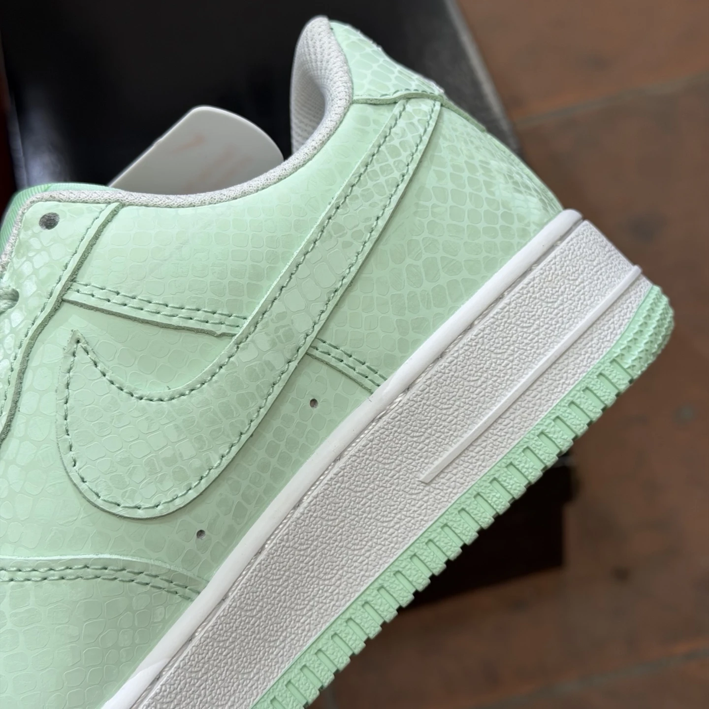 Nike Air Force 1 Low Mamba Edition Sneakers – Mint Green & White Snakeskin