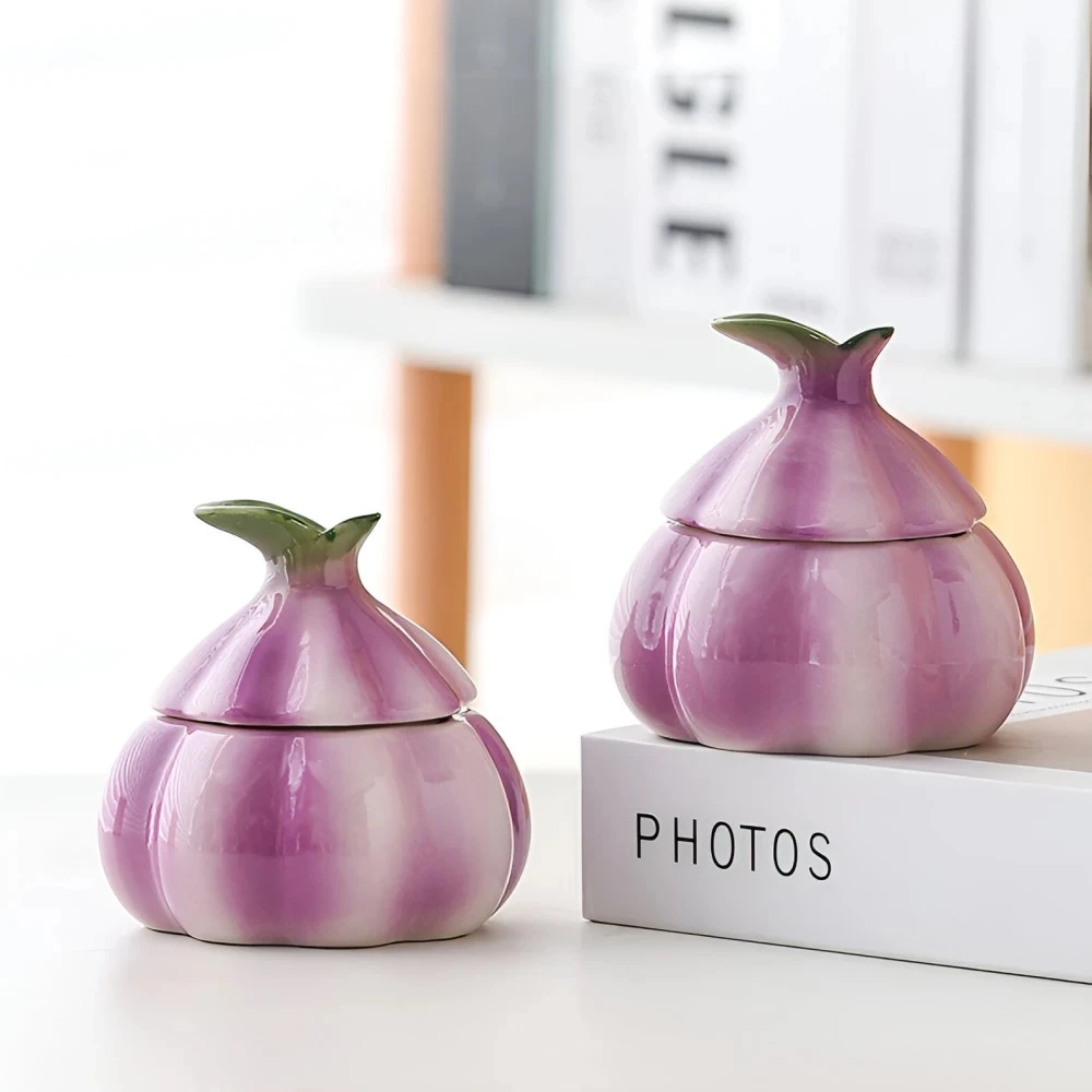 Purple Onion Ceramic Candy Jar