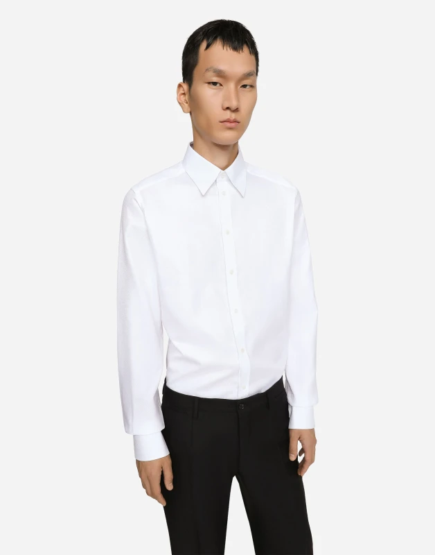 Dolce & Gabbana MARTINI White Slim Fit White Cotton Dress Shirt