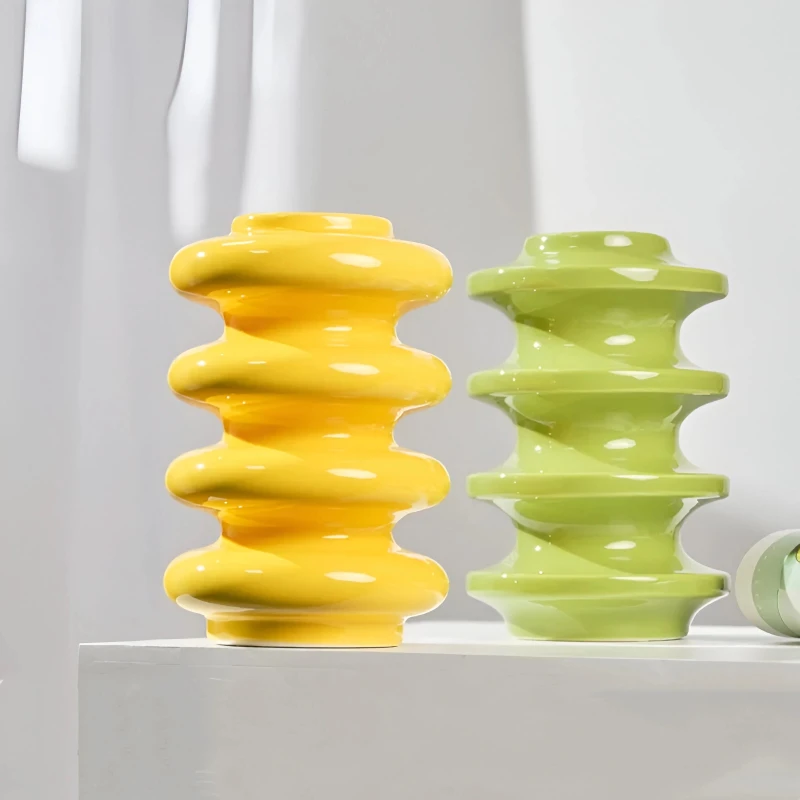 Ceramic Vase with Spiral Design