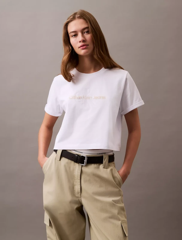 Calvin Klein Jeans Women's White Cotton Top