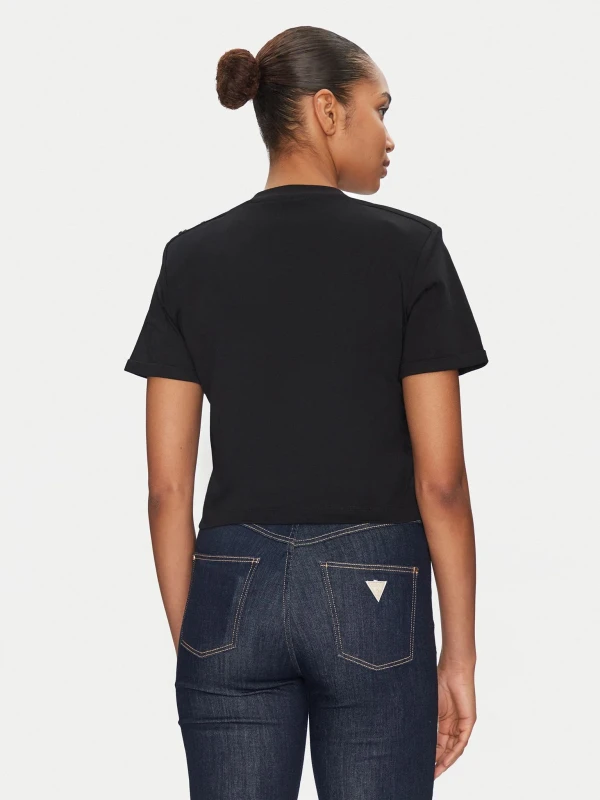 Guess Women's Black Cotton T-Shirt