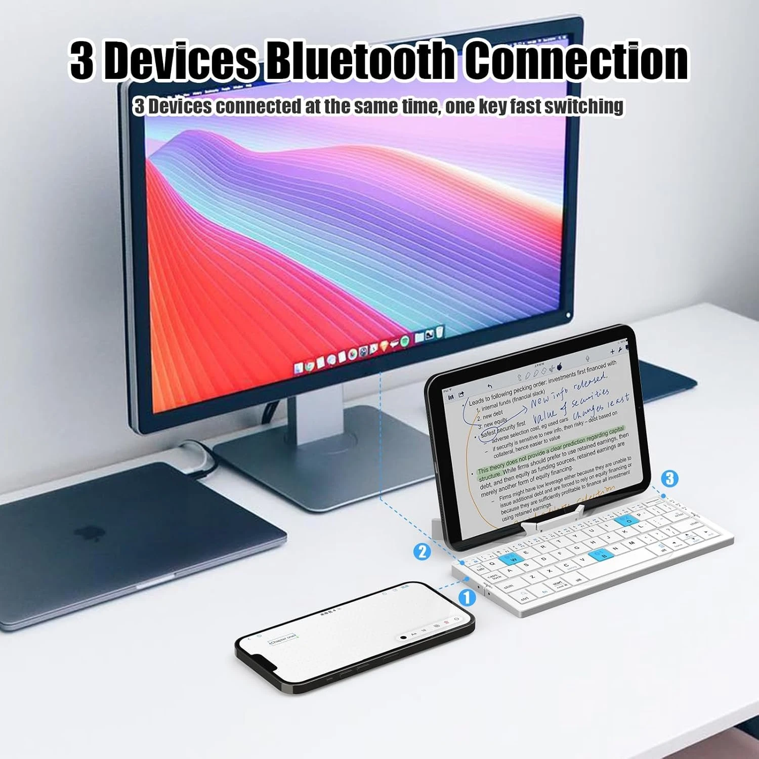 Portable Wireless Folding Keyboard with Stand