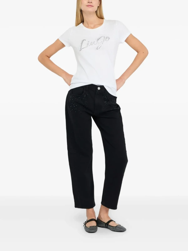 Liu Jo Women's White Cotton T-Shirt with Printed Design