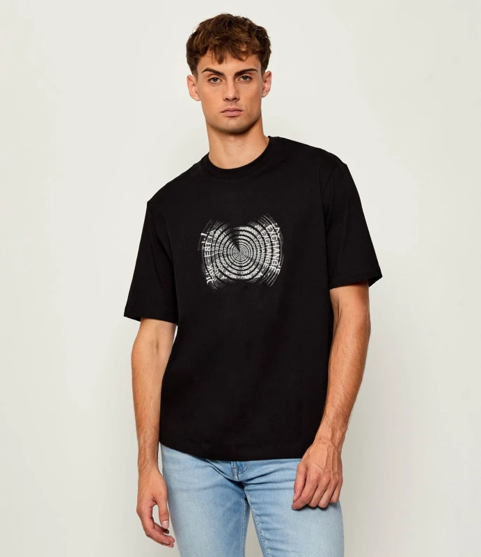 Armani Exchange Men's Printed Black Cotton T-Shirt – Winter Edition