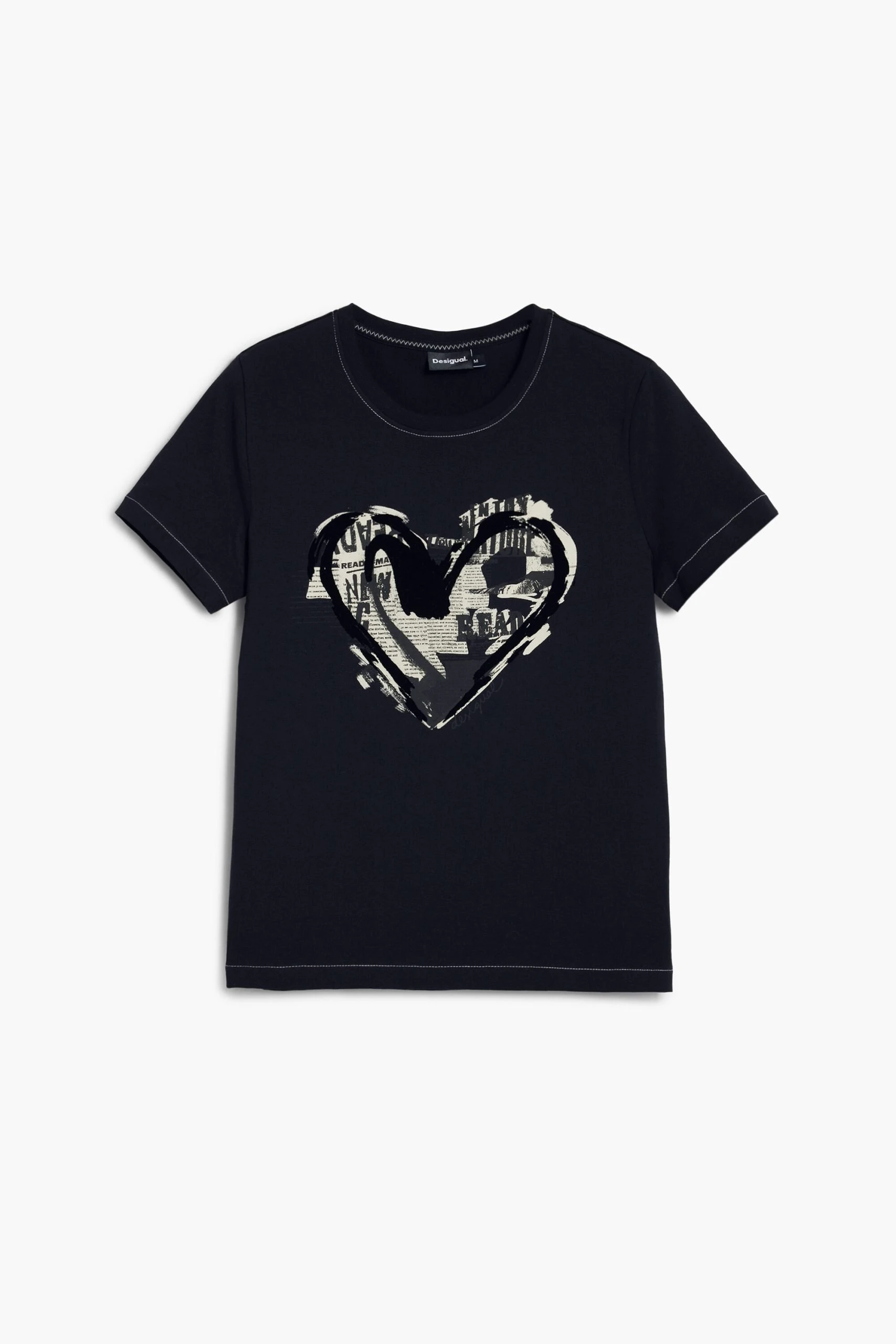 Desigual Women's Black Printed T-Shirt