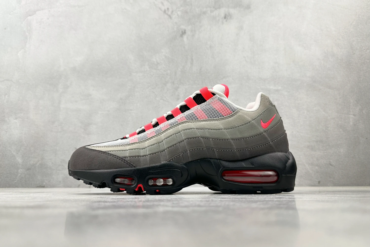 Nike Air Max 95 – Grey, Black & Bright Crimson Red