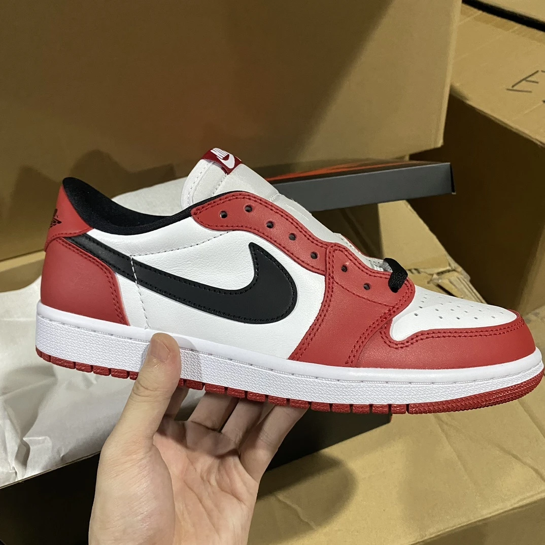 Air Jordan 1 Low Sneakers – White/Varsity Red/Black