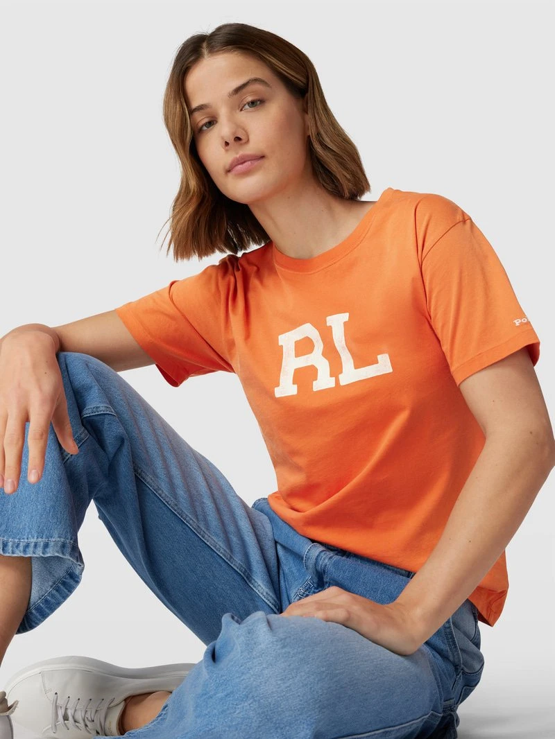 Polo Ralph Lauren Women's Orange Print Cotton T-shirt – Spring/Summer Collection