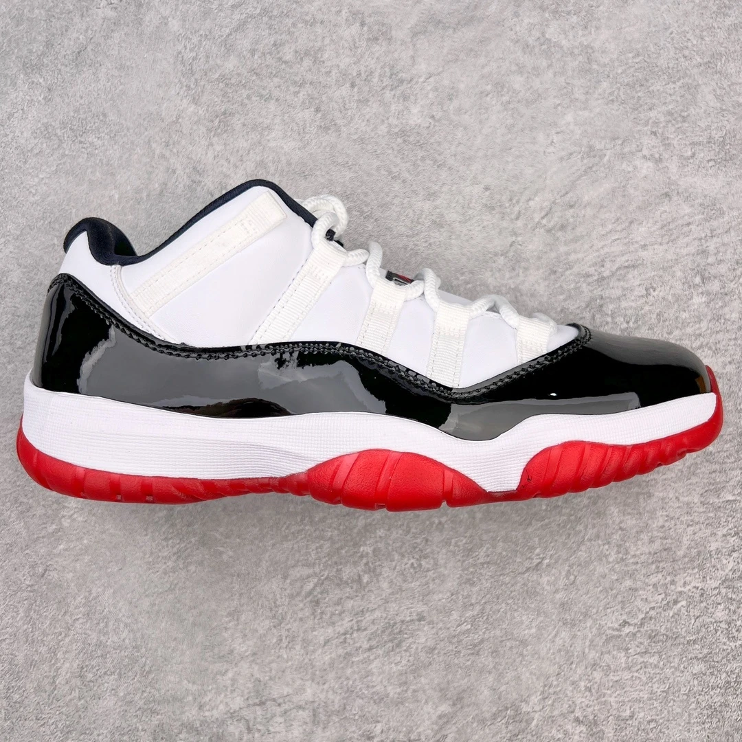 Air Jordan 11 Low "White, Black & Red" Premium Sneakers