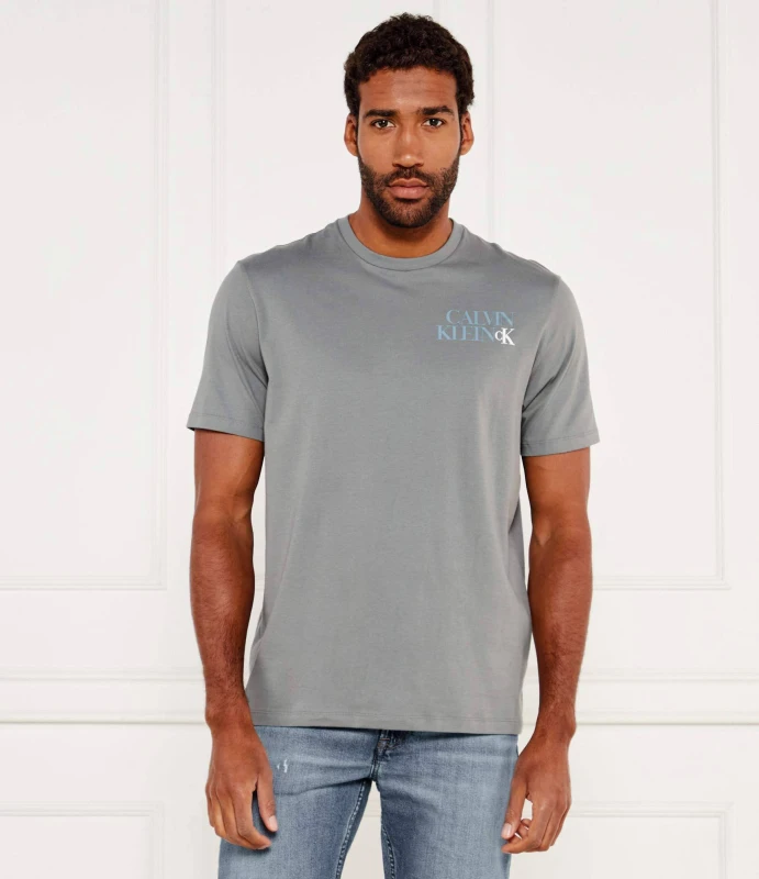 Calvin Klein Jeans Men's Grey Cotton T-Shirt