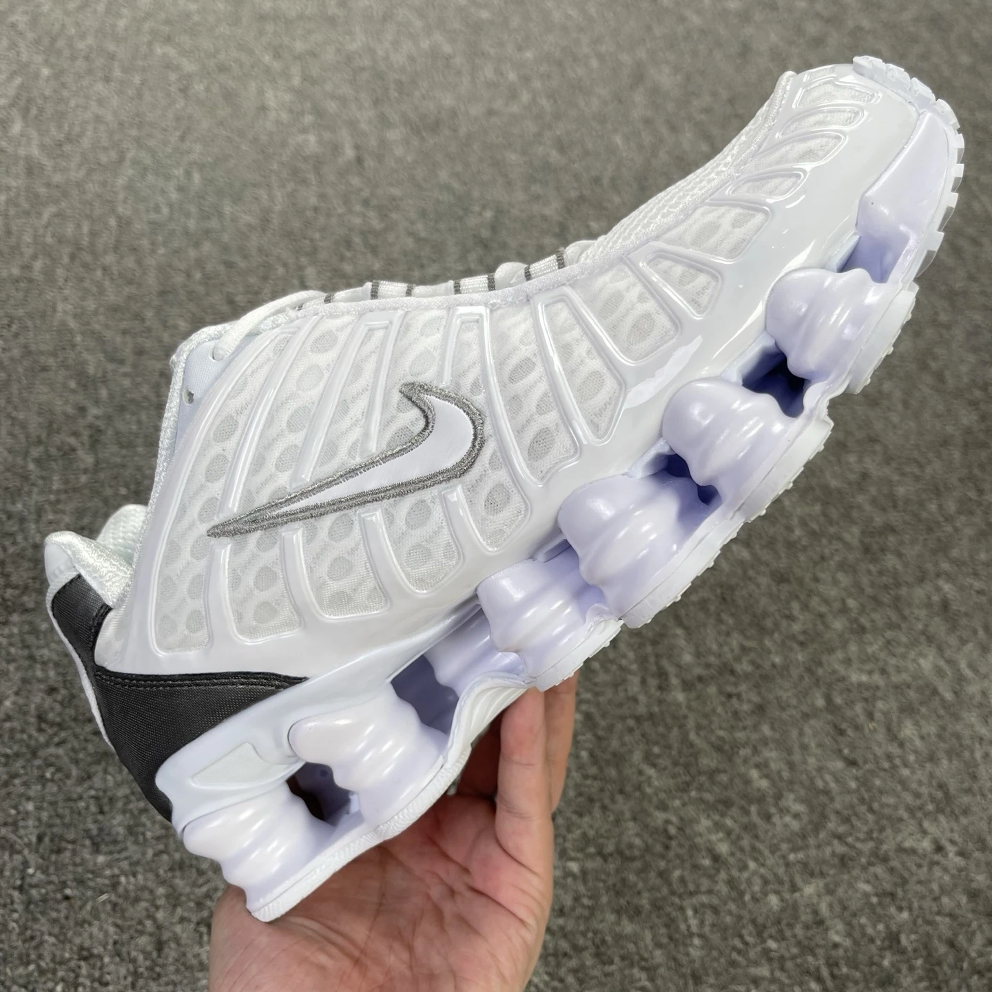 Nike Shox TL – Triple White & Metallic Silver