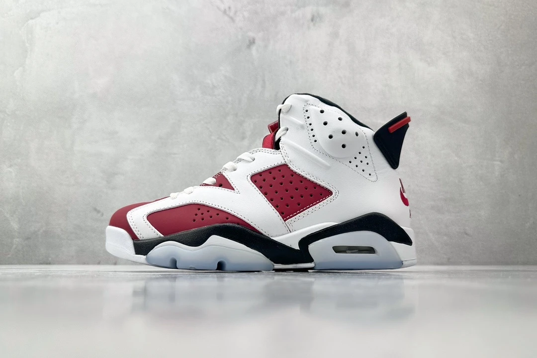 Air Jordan 6 "White Red" Premium Basketball Sneakers
