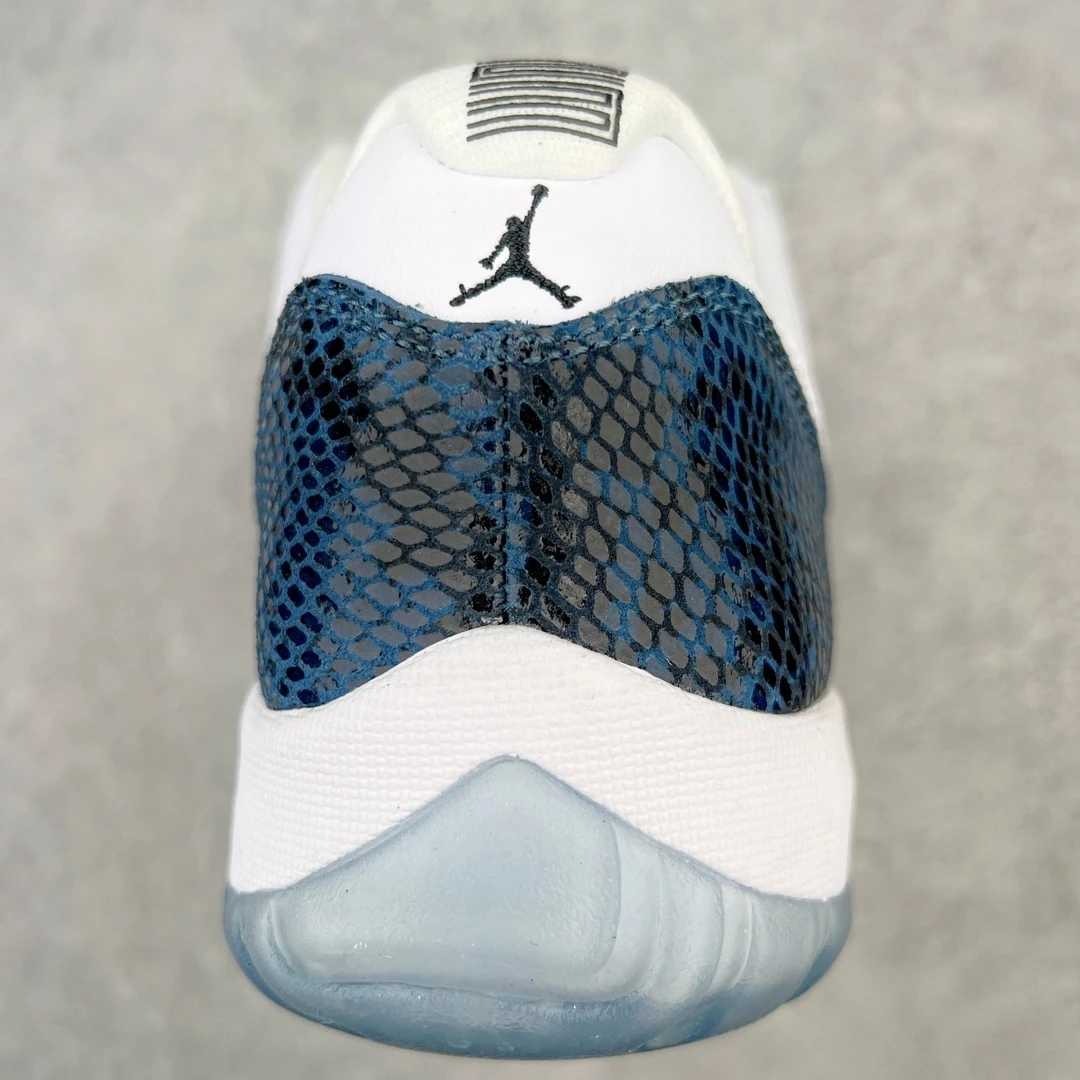 Air Jordan 11 Low "White & Royal Blue Snakeskin" Premium Sneakers