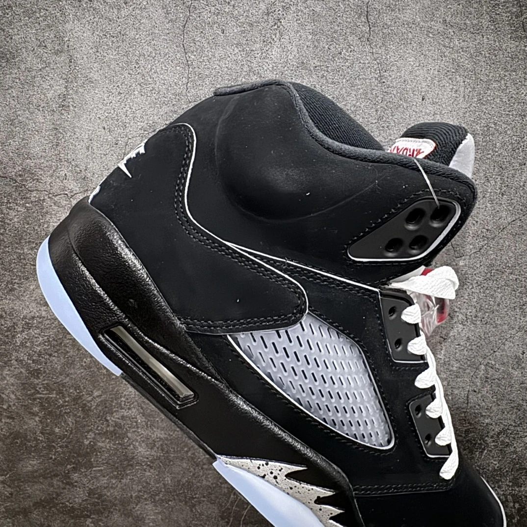 Air Jordan 5 Retro "Black Metallic Reimagined" Sneakers – Black/Silver/Red