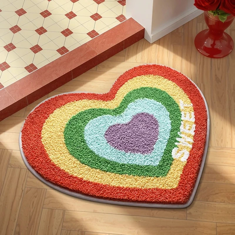 Heart Shaped Bathroom Mat