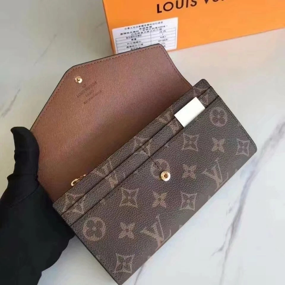 Louis Vuitton Sarah Wallet in Classic Monogram Canvas Brown