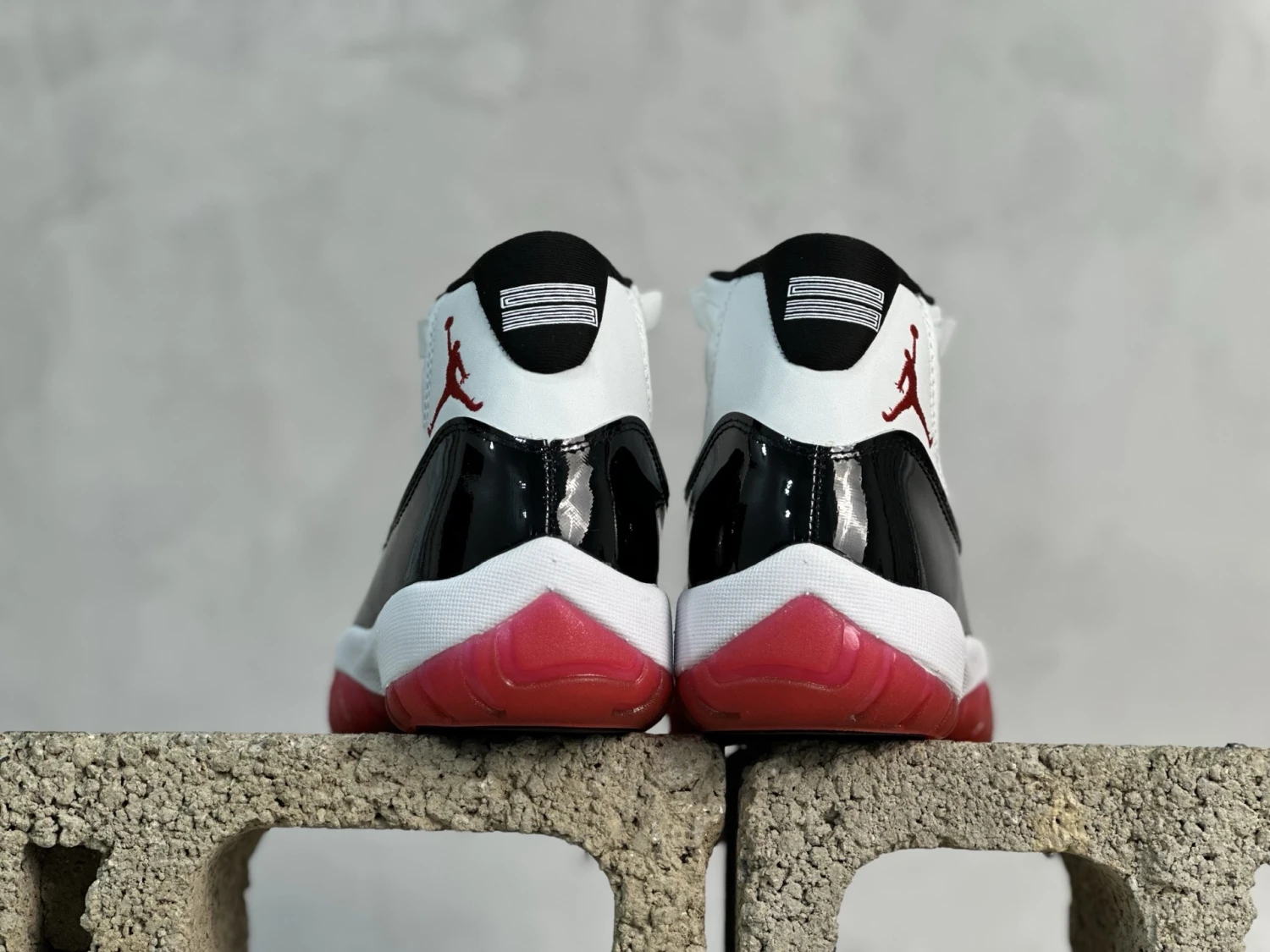Air Jordan 11 Retro "White, Black & Varsity Red" Basketball Sneakers