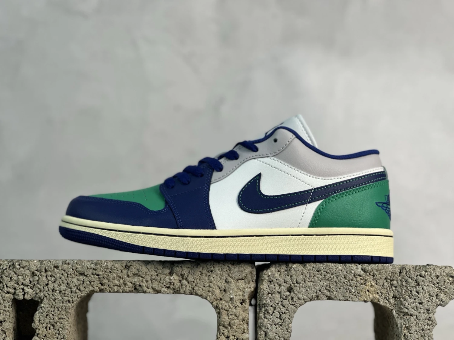 Air Jordan Low – Royal Blue, Emerald Green & White Sneakers