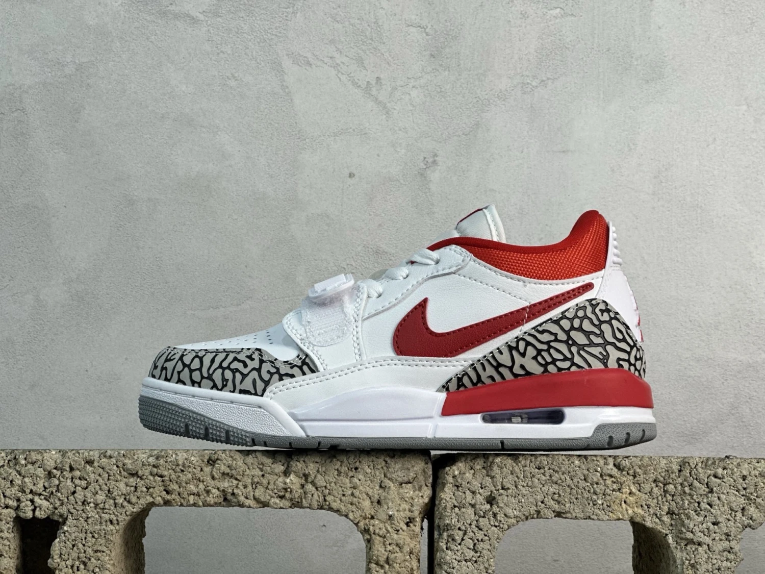 Air Jordan Legacy 312 Low "White, Red & Elephant Print" Premium Sneakers