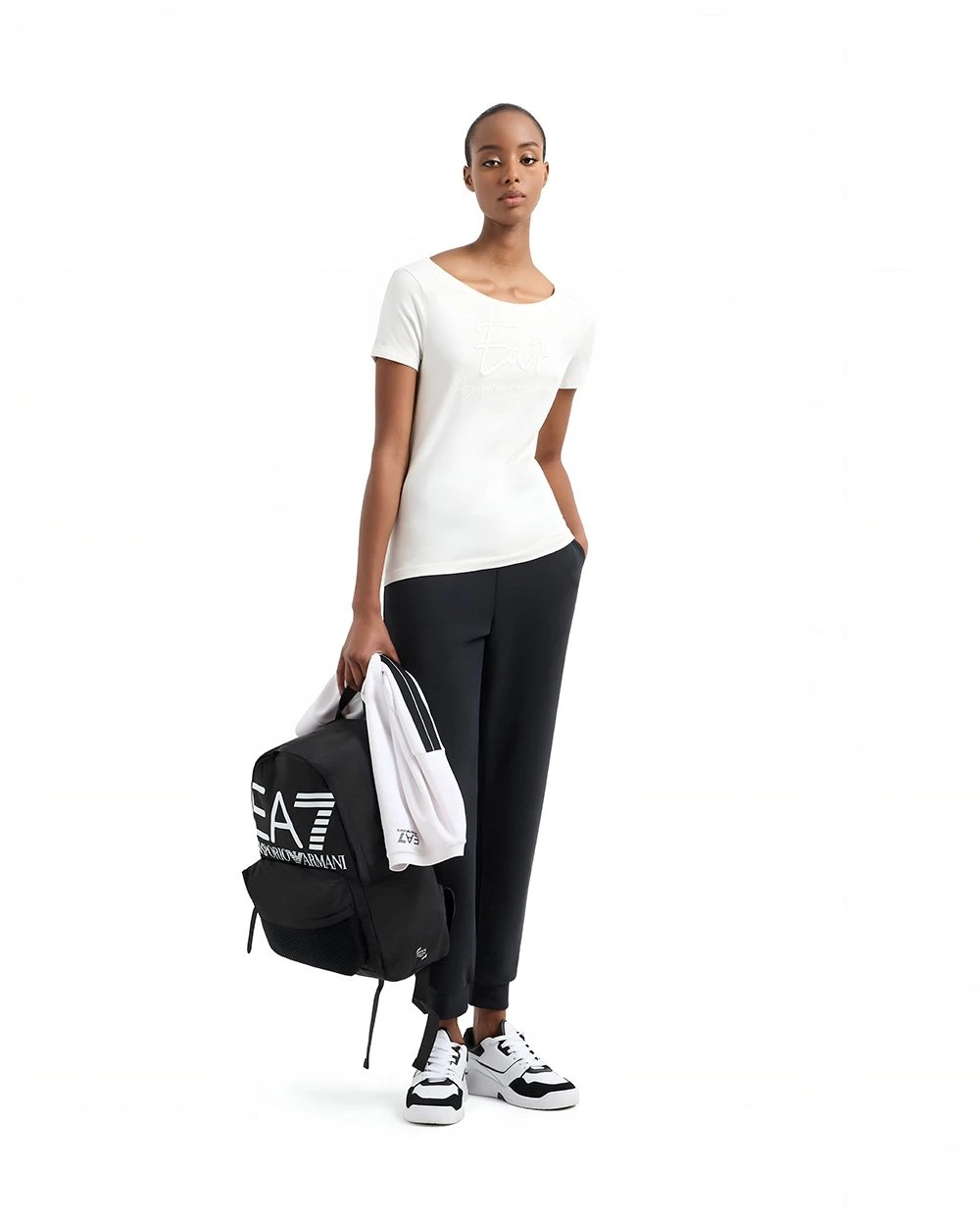 EA7 Women's White Cotton T-Shirt – Spring Summer Essential