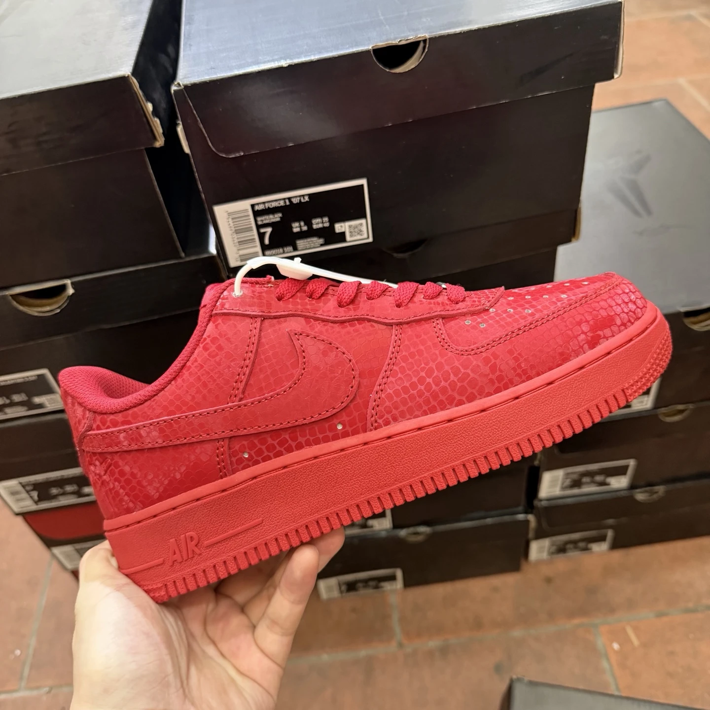 Nike Air Force 1 Low Mamba Edition Sneakers – Crimson Red Snakeskin