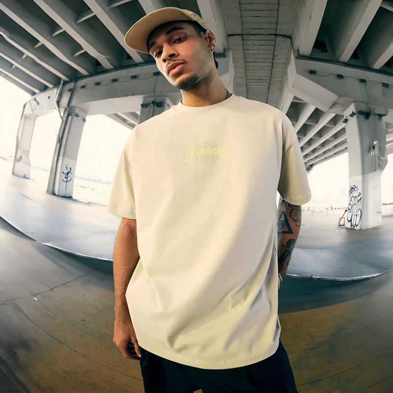 Men’s Oversized Bat Sleeve Printed T-Shirt