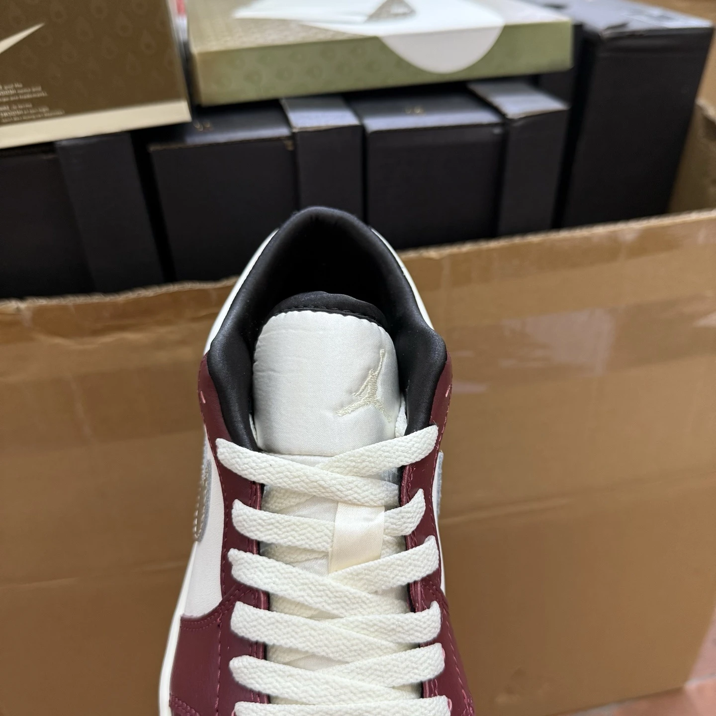 . Air Jordan Low – Burgundy & White Premium Edition