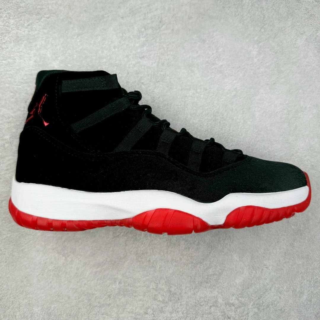 Air Jordan 11 Low "Triple Black & Red" Velvet Edition Premium Sneakers