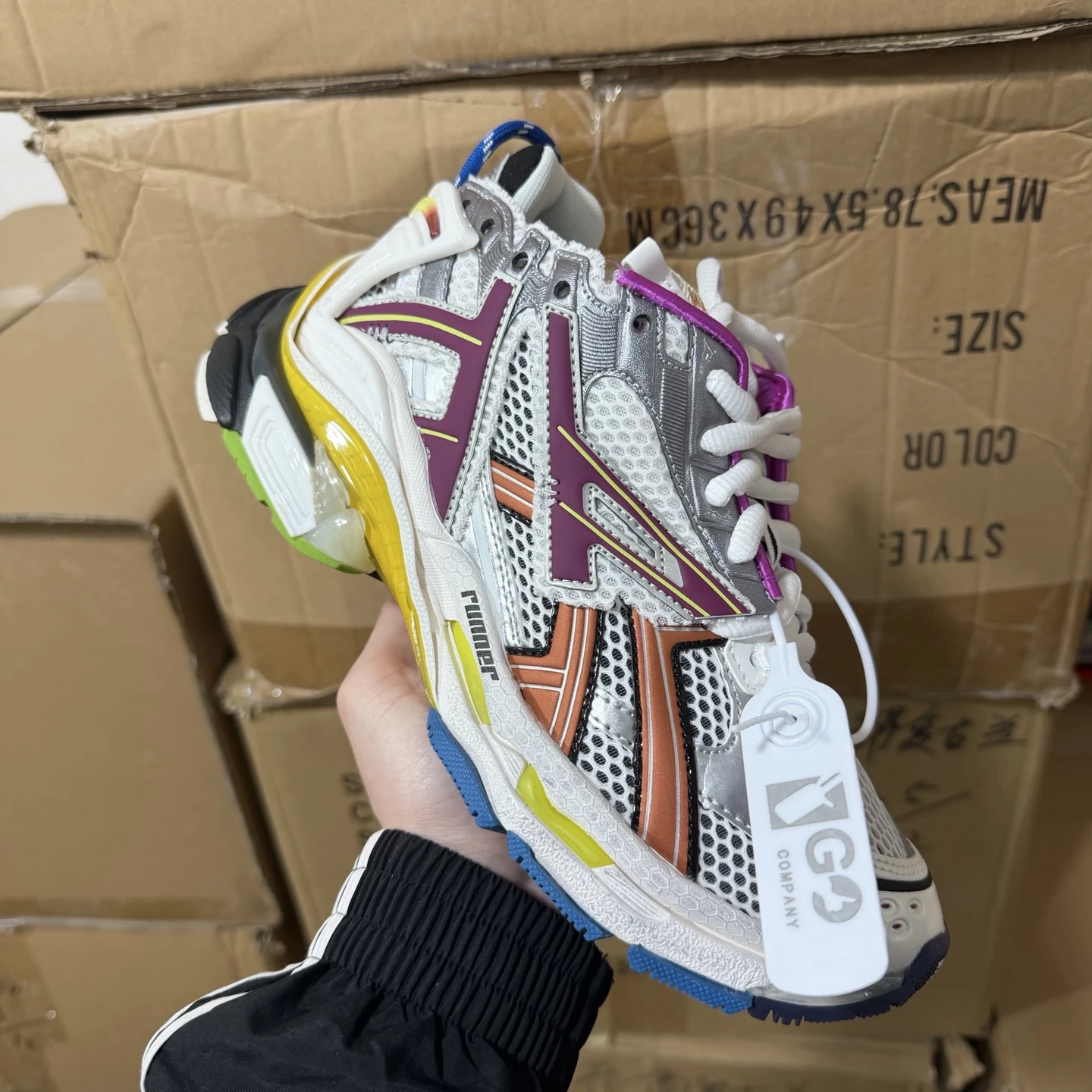 Balenciaga Track Sneaker – Silver White Multi-Color Edition