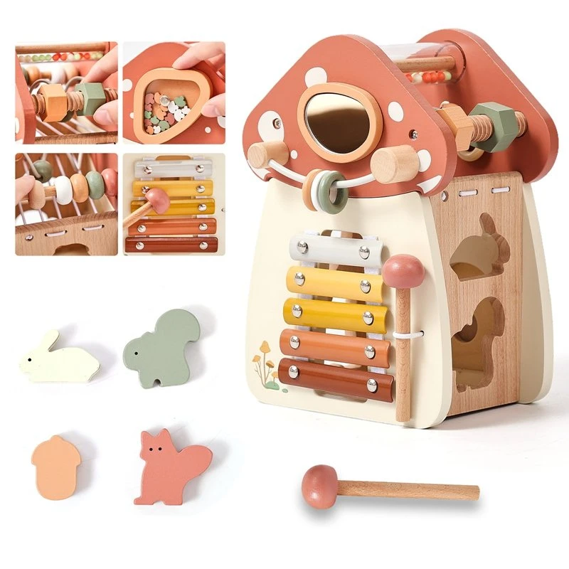 Montessori Mushroom Castle Stacking Puzzle