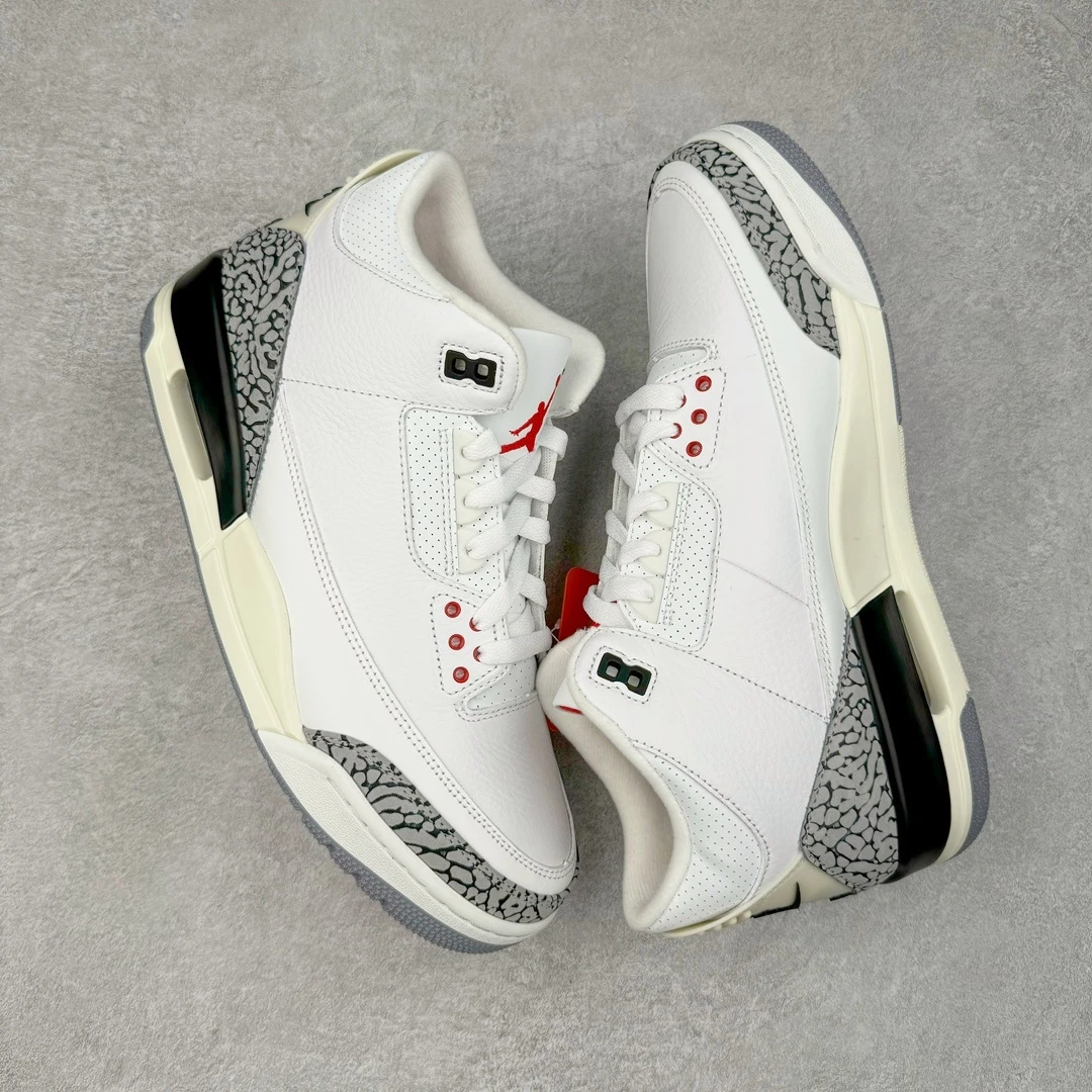 Air Jordan 3 "White Red" Premium Sneakers