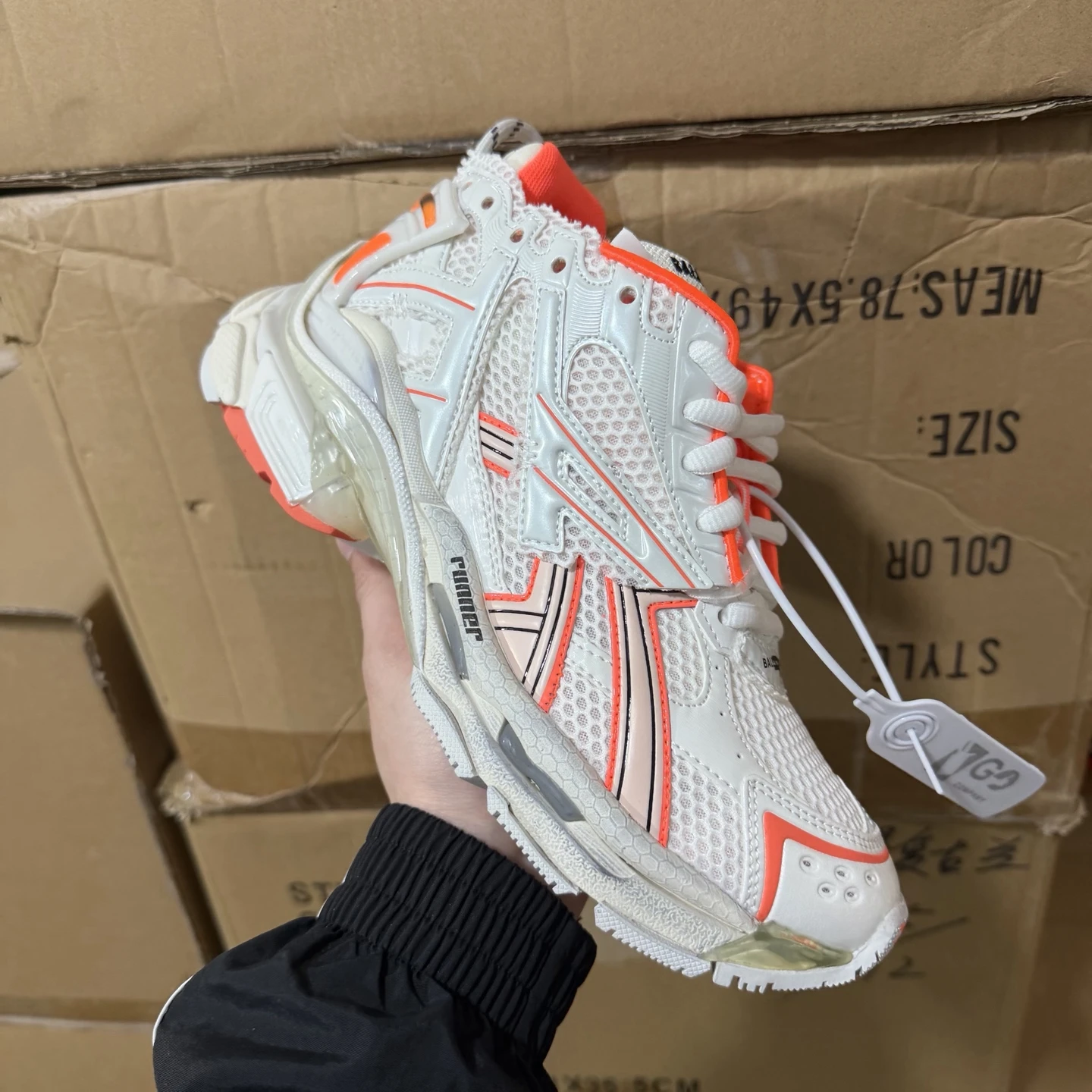 Balenciaga Track Sneaker – White & Neon Orange Edition