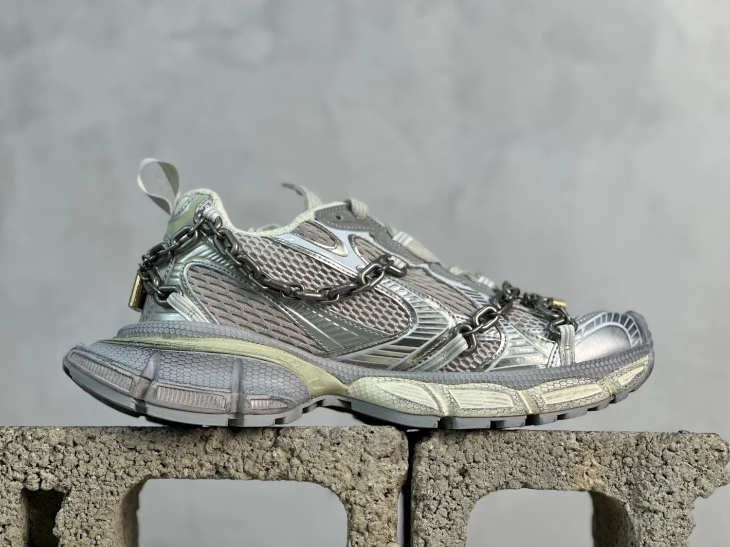 Balenciaga Runner Sneaker – Silver Chain Lock Edition