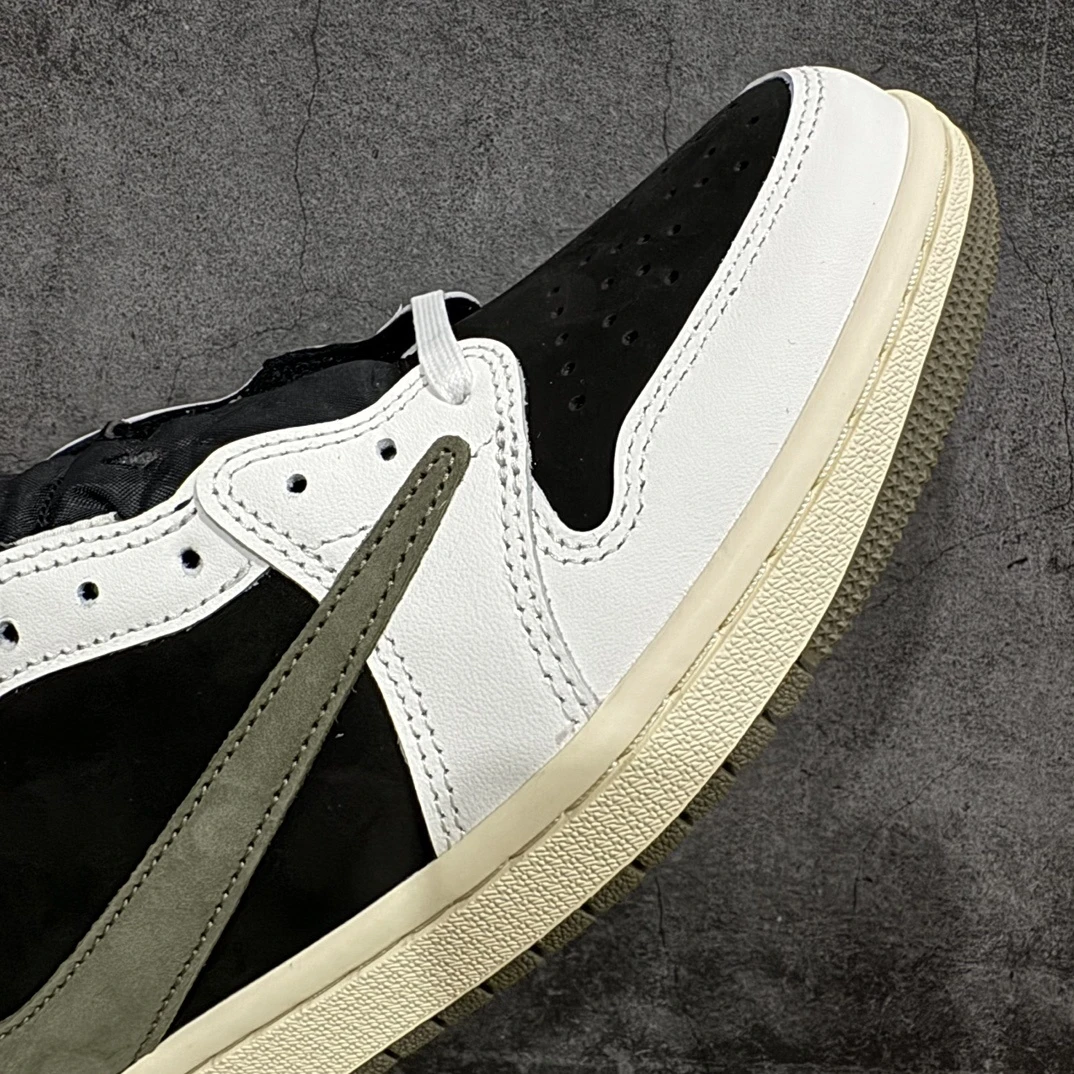 Air Jordan 1 Low OG "Black, White, Olive Green & Red" – Men's Premium Low-Top Sneakers