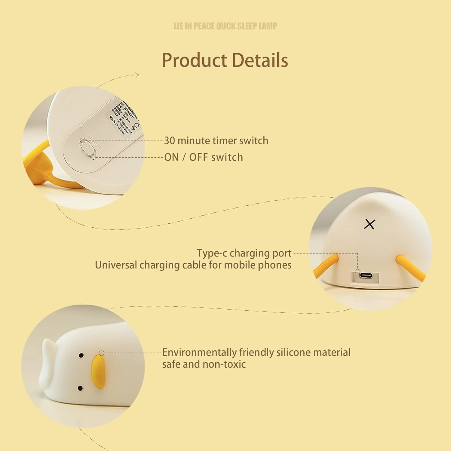 Rechargeable Silicone Duck Night Light