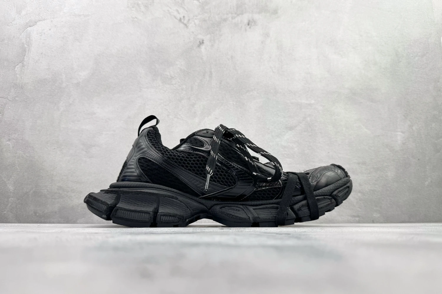 Balenciaga 3XL Sneaker – Triple Black Distressed Edition