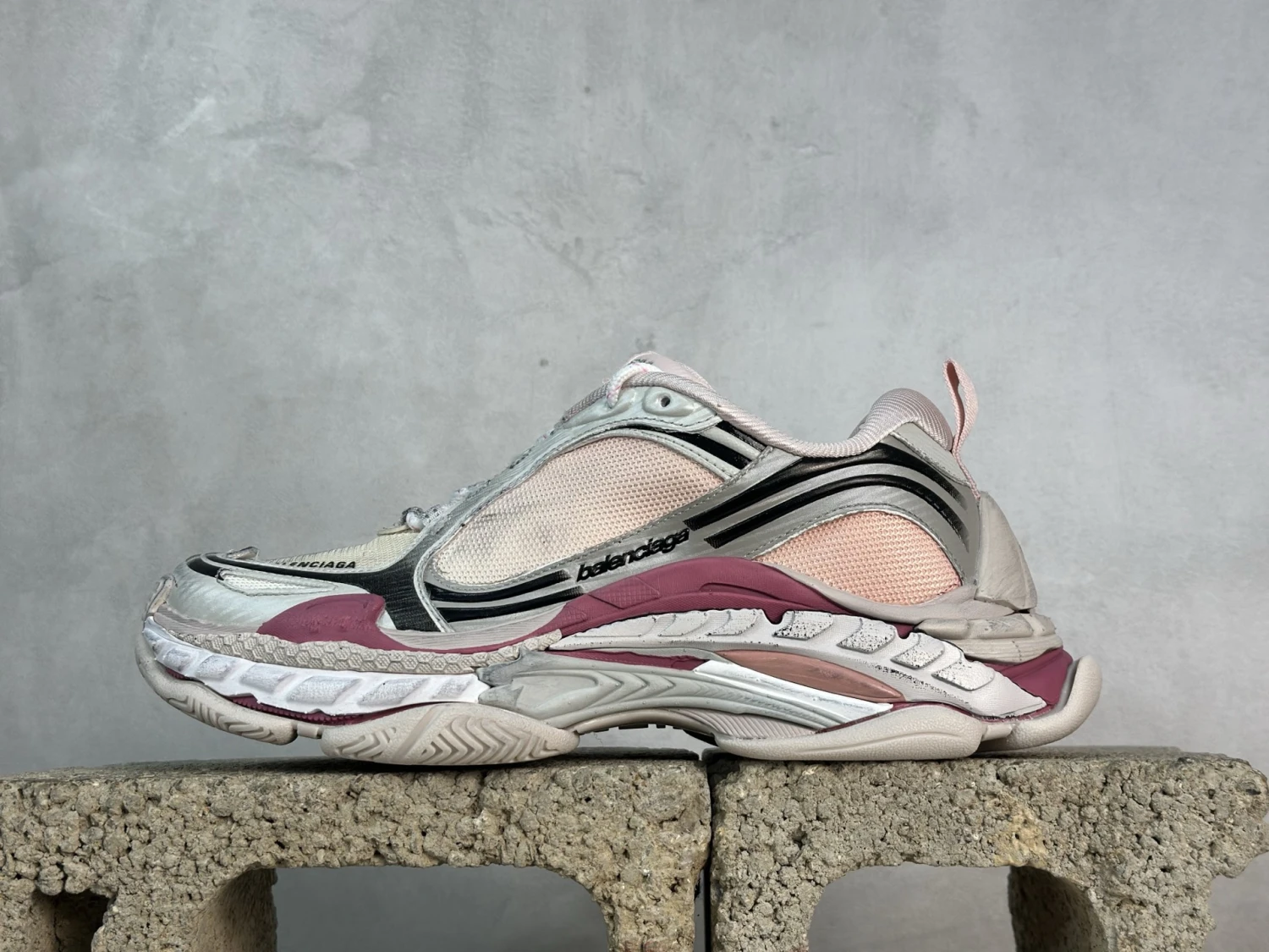 Balenciaga Triple S Pink Silver Luxury Designer Sneaker
