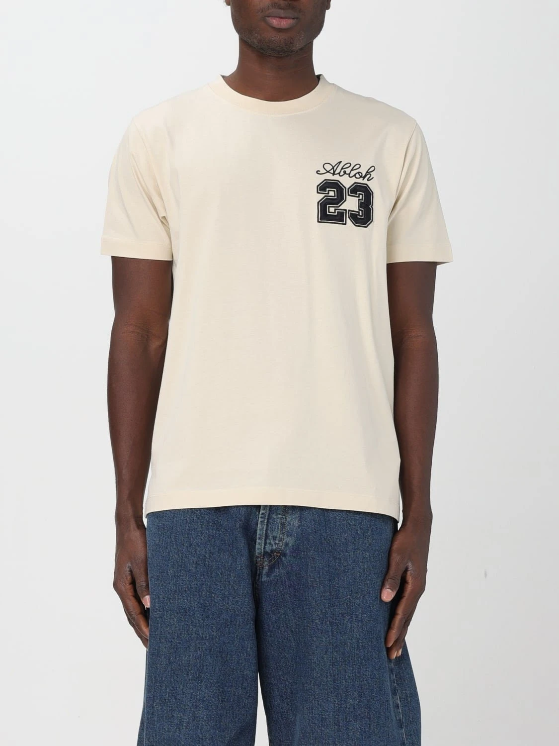 Off-White Men’s Beige Printed Cotton T-Shirt