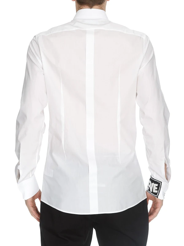 Dolce & Gabbana GOLD Slim Fit White Cotton Shirt