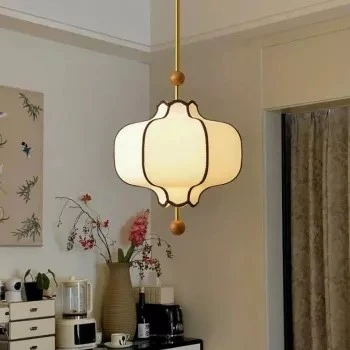 Retro Fabric Pendant Light with LED