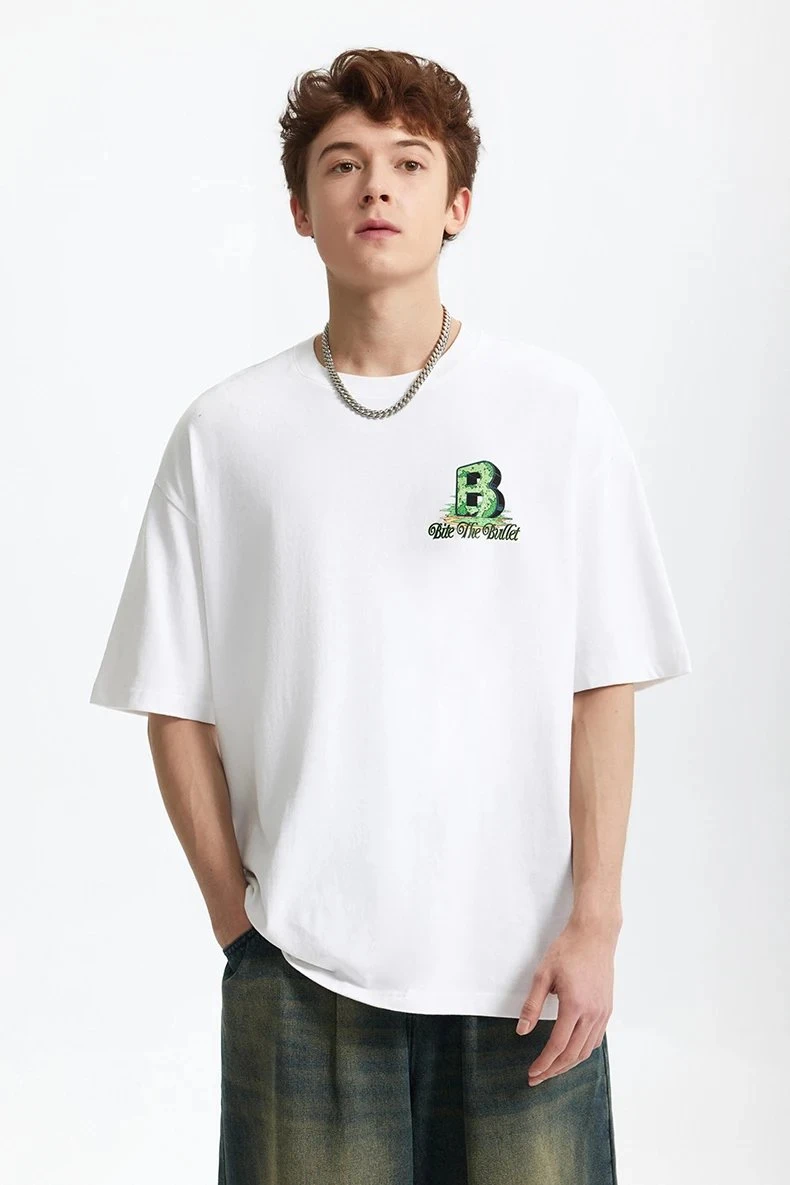 Letter B Print Loose Casual T-shirt for Men