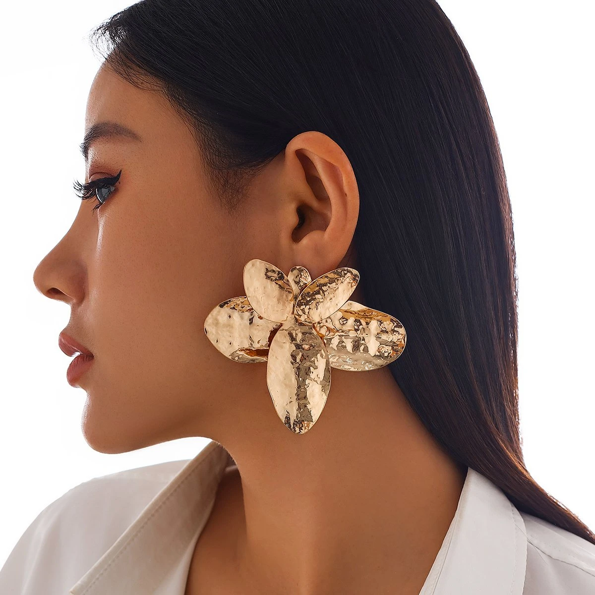 Gold Leaf Drop Earrings