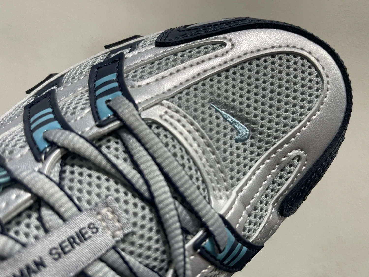 Nike Bomberman Series Sneakers – Silver Grey, Navy Blue & Aqua Blue