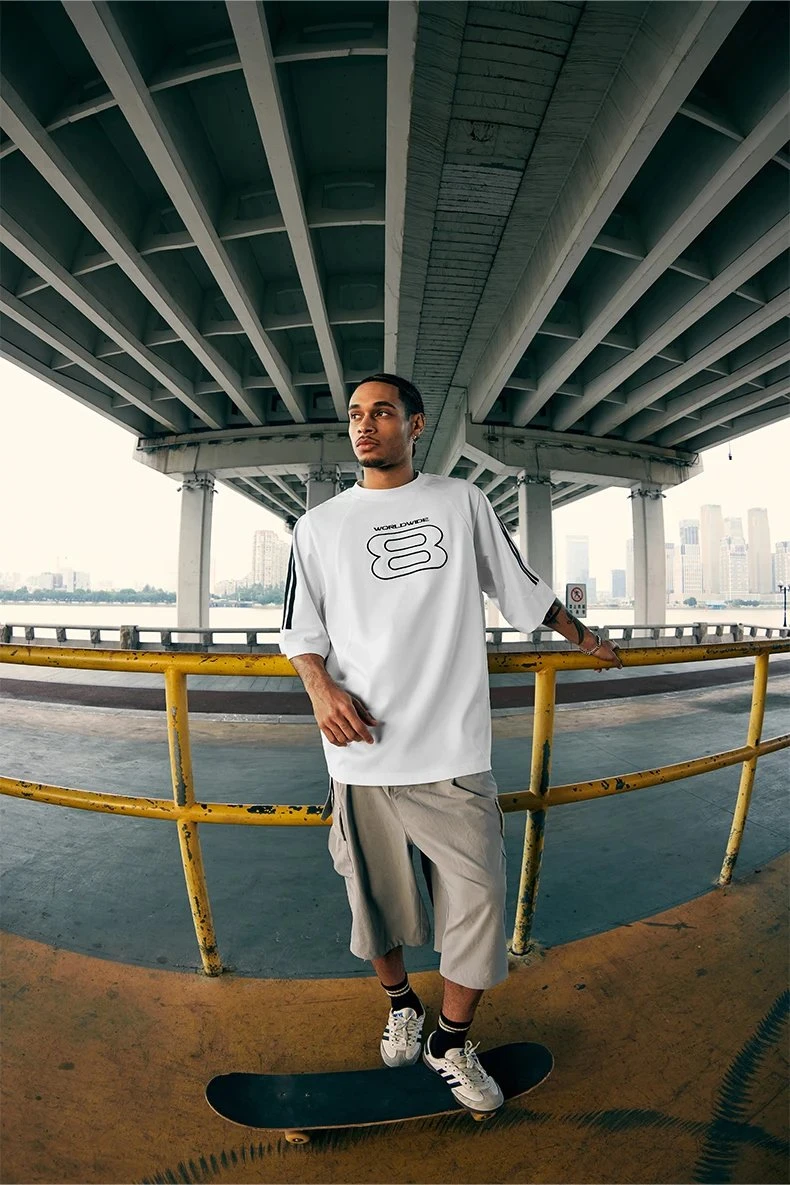 Paneled Embroidered T-Shirt