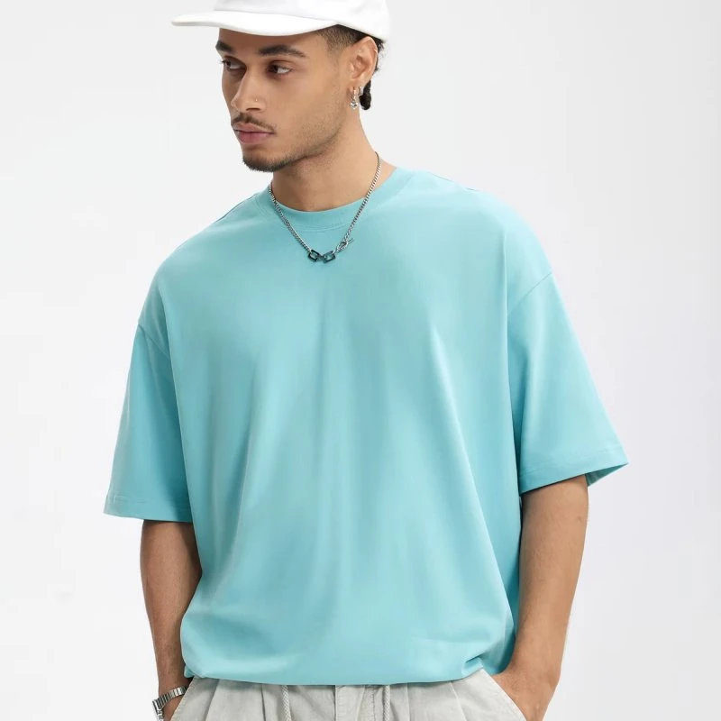 Heavyweight Macaron Color Oversized Drop Shoulder T-Shirt for Men