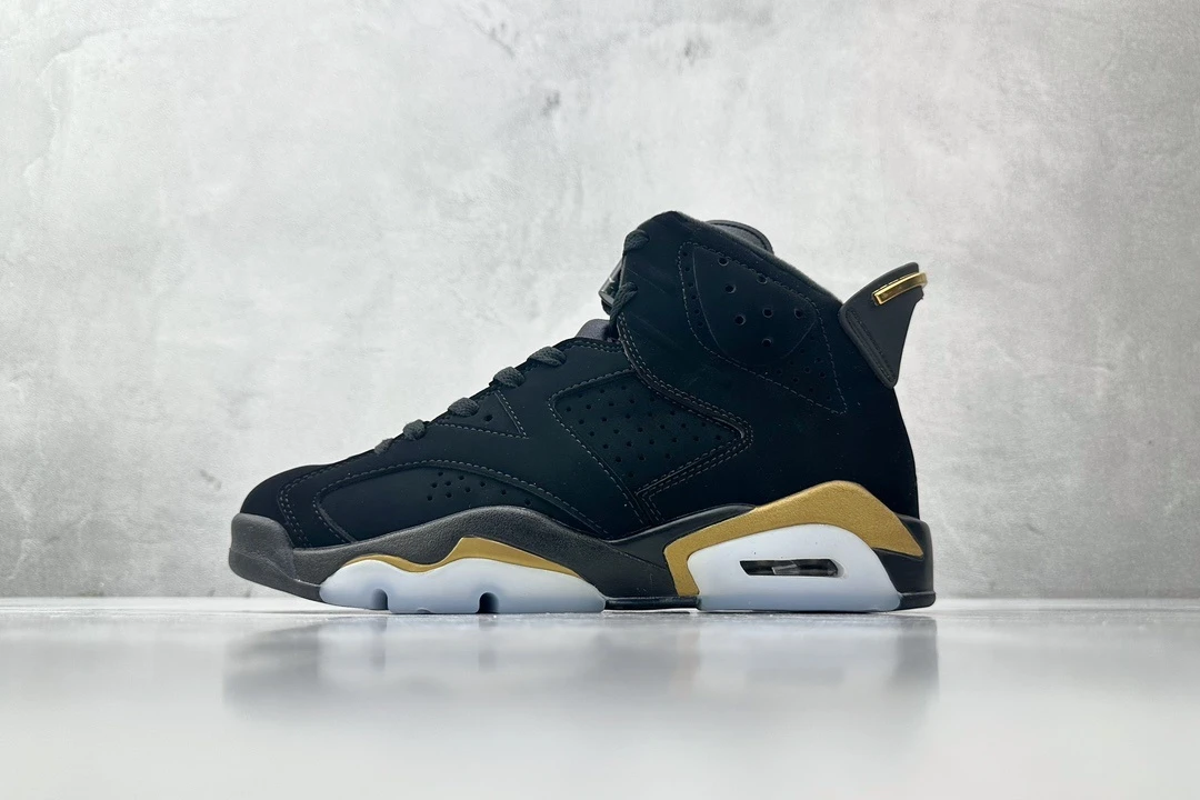 Air Jordan 6 "Triple Black Gold" Premium Basketball Sneakers